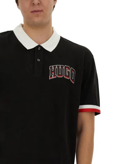 Shop Hugo Boss Cotton Pique Dillet Polo Shirt In Nero