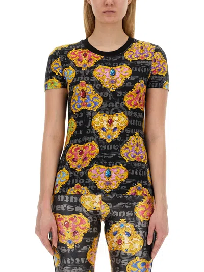 Shop Versace Jeans Couture T-shirt With Print In Multicolor