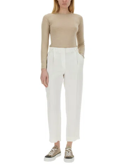 Shop Brunello Cucinelli Slouchy Pants In Bianco