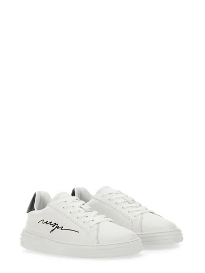 Shop Msgm Sneaker With Logo In Nero