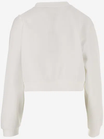 Shop Dolce & Gabbana Cotton Blend Sweatshirt With Logo In White