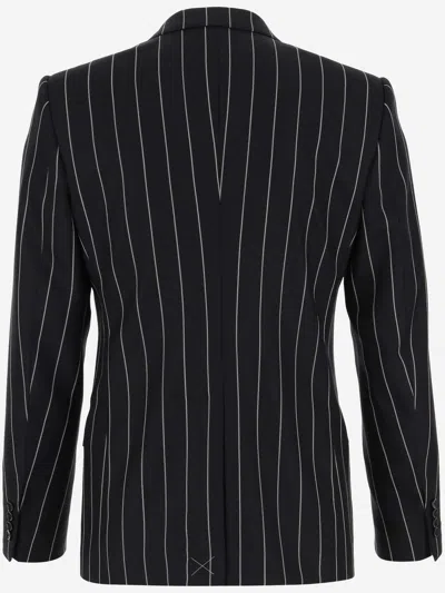Shop Dolce & Gabbana Double-breasted Wool Pinstripe Jacket In Rigato