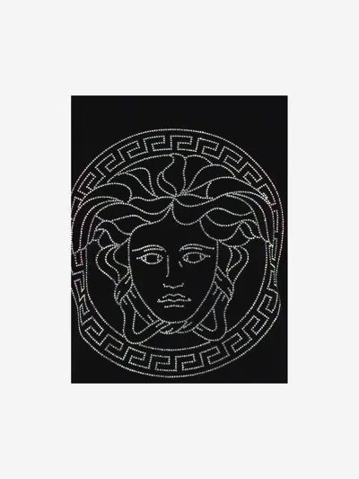 Shop Versace Cotton T-shirt With Medusa Pattern In Black