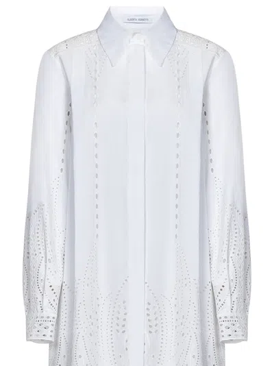 Shop Alberta Ferretti Midi Dress In White