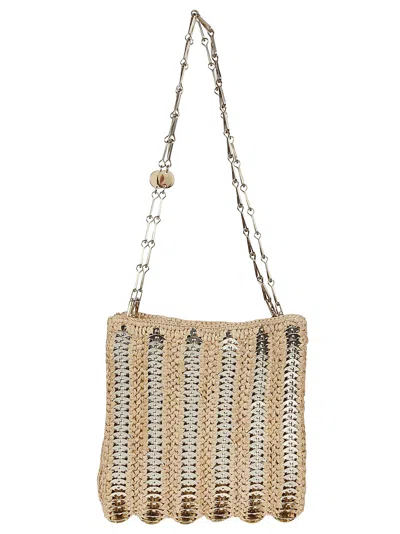 Shop Rabanne Iconic 1969 Bag In Shiny Beige