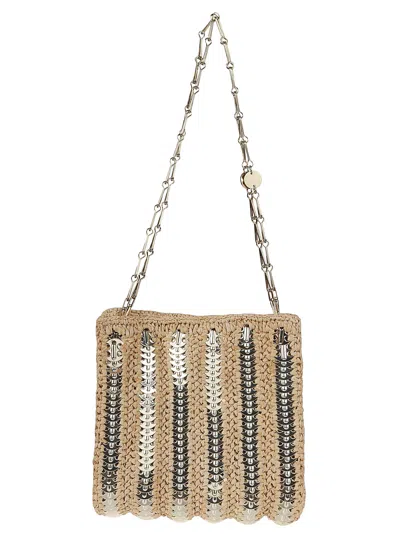 Shop Rabanne Iconic 1969 Bag In Shiny Beige