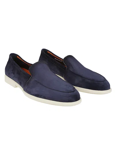 Shop Santoni Malibu Loafers In Blue