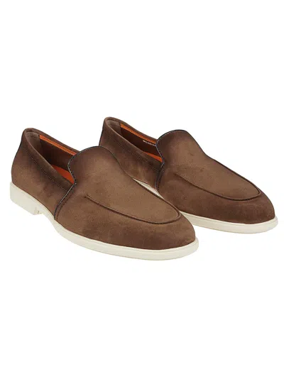 Shop Santoni Malibu Loafers In Brown