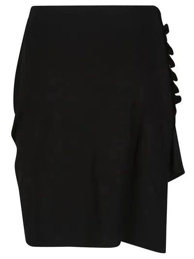 Shop Rabanne Drapped Asymmetric Mini Skirt In Black