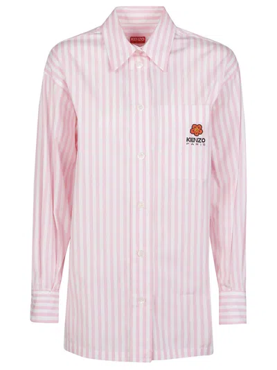Shop Kenzo Boke 2.0 Oversized Long Sleeve Shirt In Rose Clair