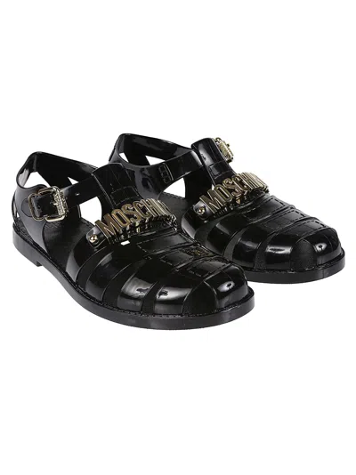 Shop Moschino Jelly15 Sandals In Nero