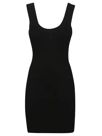 Shop Alexander Wang Embossed Logo Mini Tank Dress In Black