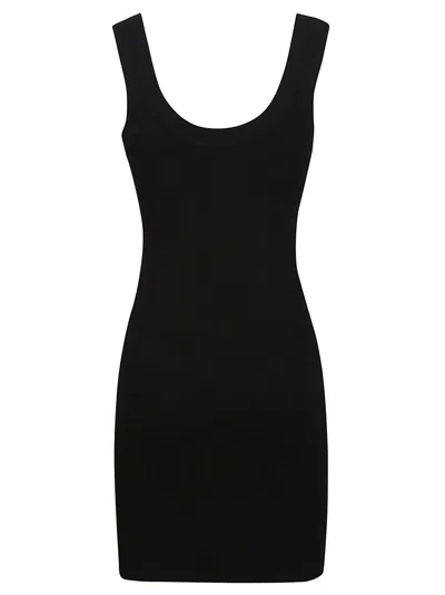 Shop Alexander Wang Embossed Logo Mini Tank Dress In Black