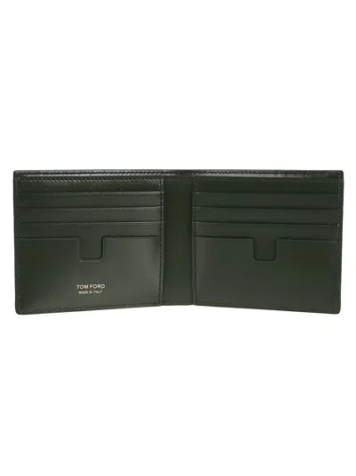 Shop Tom Ford Printed Alligator Classic Bifold Wallet In Rifle Green