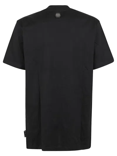 Shop Philipp Plein T-shirt Round Neck Ss With Cr In Black
