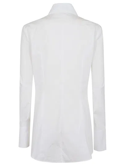 Shop Balmain Ls Popeline Fitted Shirt In Fa Blanc