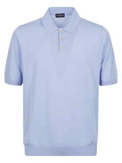 Shop Ballantyne Short Sleeve Polo Shirt In Cook`s Blu