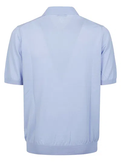 Shop Ballantyne Short Sleeve Polo Shirt In Cook`s Blu
