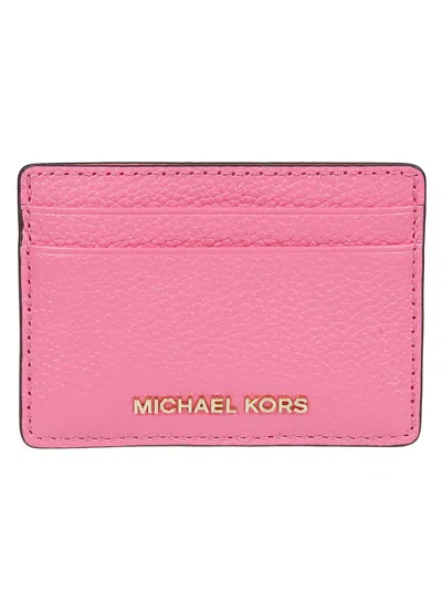 Shop Michael Kors Jet Set Credit Card Holder In Camila Rosa