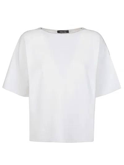 Fabiana Filippi Bead-trim Boat-neck Cotton Sweater In Bianco Ottico