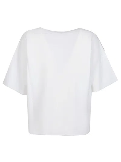 Shop Fabiana Filippi Short Sleeve Sweater In Bianco Ottico