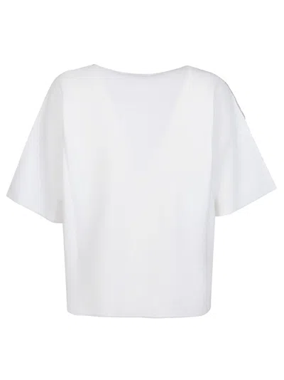 Fabiana Filippi Bead-trim Boat-neck Cotton Sweater In Bianco Ottico