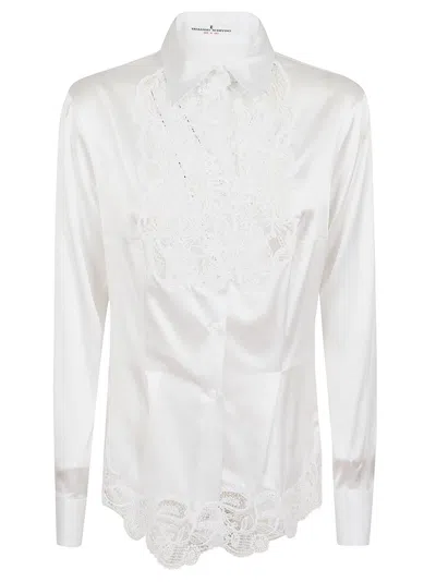Shop Ermanno Scervino Long Sleeved Shirt In White