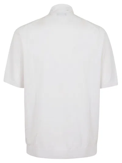 Shop Ballantyne Polo Neck Pullover In Optical White