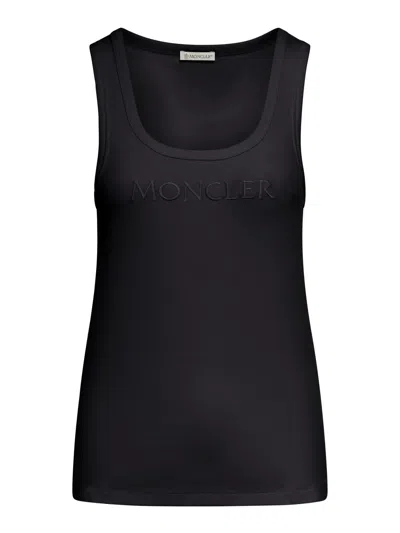 Shop Moncler Top Jersey In Black