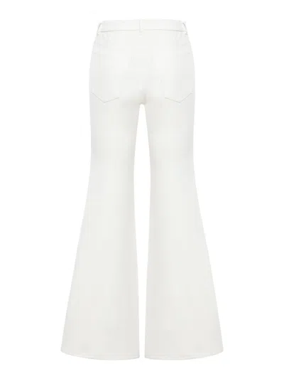 Shop Sacai Denim Pants In Off White