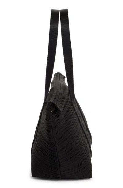 Shop Issey Miyake Boston Pleated Top Handle Bag In Black