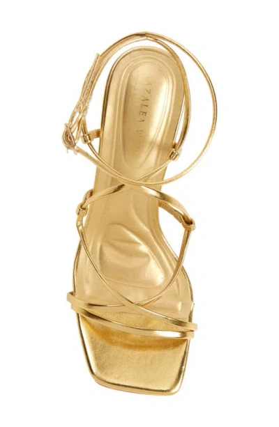 Shop Azalea Wang Kaylin Ankle Strap Sandal In Gold