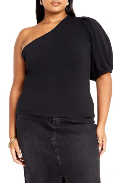 Shop City Chic Muse One-shoulder Top In Black