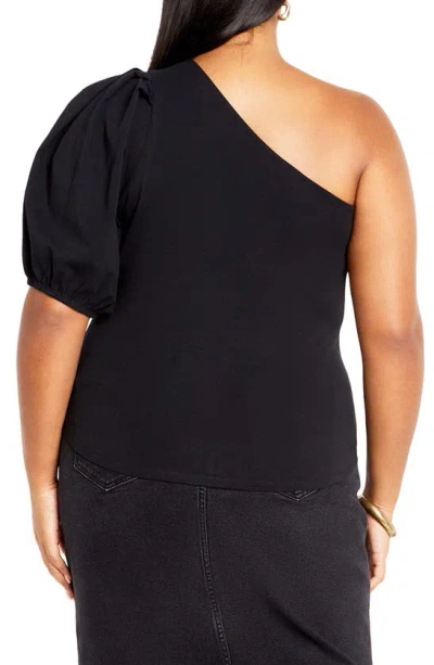 Shop City Chic Muse One-shoulder Top In Black