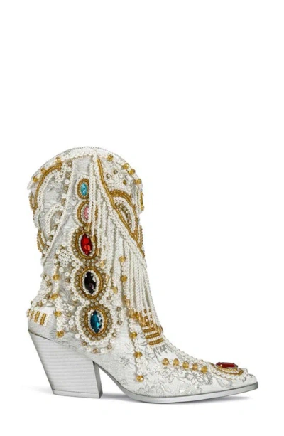 Shop Azalea Wang Astounding Crystal Embellished Western Boot In White