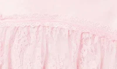 Shop Edikted Lex Ruffle Lace & Satin Miniskirt In Light-pink