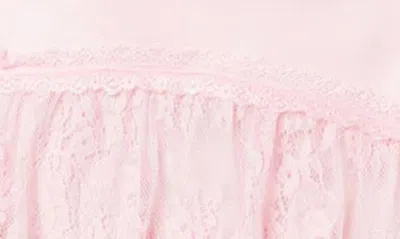 Edikted Lex Satin & Lace Ruffle Mini Skirt In Light-pink