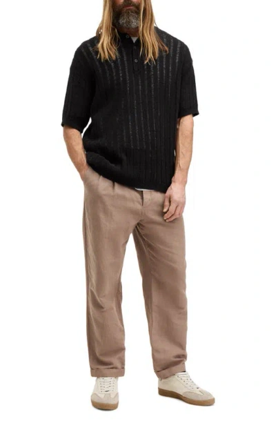 Shop Allsaints Miller Rib Polo Sweater In Black