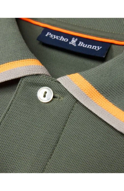 Psycho Bunny Kingsbury Tipped Piqué Polo In Agave Green
