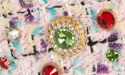 Azalea Wang Hyacinth Embellished Tweed Sandal In Pink