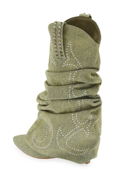 Shop Azalea Wang Sinead Slouch Boot In Green