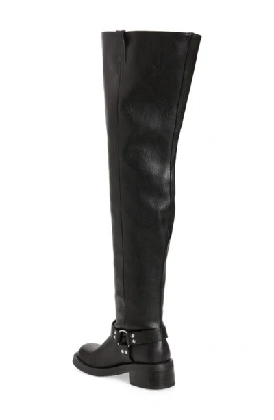 Shop Azalea Wang Glastonbury Water Resistant Knee High Moto Boot In Black