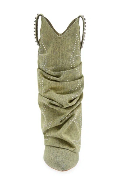 Shop Azalea Wang Sinead Slouch Boot In Green