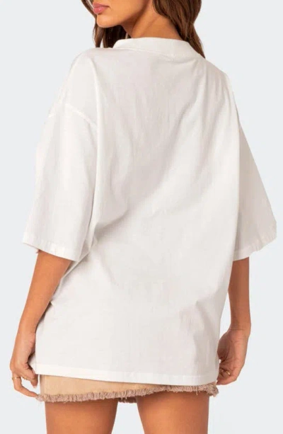 Edikted 76 Oversize Graphic T-shirt In White
