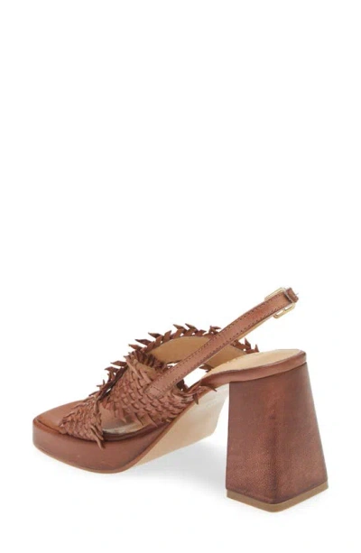Shop Chocolat Blu Inaya Slingback Platform Sandal In Brown Leather