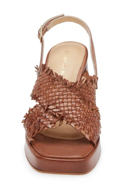 Chocolat Blu Inaya Slingback Platform Sandal In Brown Leather