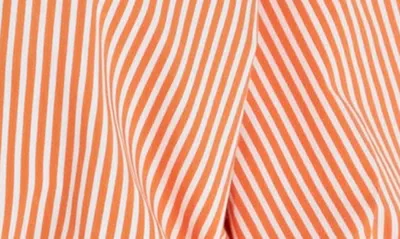 Shop English Factory Stripe Balloon Sleeve Shirt In Orange