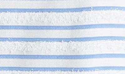 Shop English Factory Fringe Stripe Shift Minidress In White/ Blue