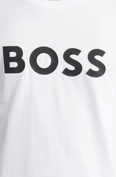 Shop Hugo Boss Tiburt Logo Graphic T-shirt In White