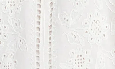 Shop Karen Kane Eyelet Embroidered Cold Shoulder Top In Off White